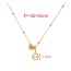 Fashion Golden 2 Titanium Steel Inlaid With Zirconium Heart Drop Oil Shaped Letters Mom Pendant Bead Necklace