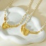 Fashion Golden 2 Copper Inlaid Zirconium Heart Letter Mama Pendant Pearl Beaded Necklace