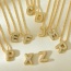 Fashion Z Copper Inlaid Zirconium 26 Letter Twist Necklace