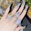 Fashion Fenfen Silver And Diamond Geometric Ring