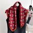 Fashion Date Red Polyester Printed Silk Scarf
