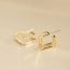 Fashion Silver (18k Real Gold Plated) Metal Geometric Square Stud Earrings
