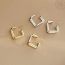 Fashion Silver (18k Real Gold Plated) Metal Geometric Square Stud Earrings