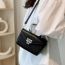 Fashion Off-white Pu Pebbled Lock Flap Crossbody Bag