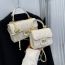 Fashion White Trumpet Pu Lock Diamond Flap Crossbody Bag