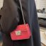 Fashion Small Black Pu Lock Flap Crossbody Bag
