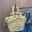 Fashion Khaki Straw Drawstring Large Capacity Handbag