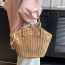 Fashion Off-white Straw Drawstring Large Capacity Handbag