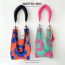 Fashion Orange-blue Flowers Polyester Printed Knitted Tote Bag
