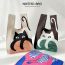 Fashion Coffee Bottom Kitten Polyester Knitted Printed Tote Bag