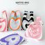 Fashion Pink Gradient Heart Polyester Knitted Printed Tote Bag