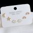 Fashion 17# Copper Inlaid Zirconium Geometric Earring Set