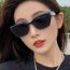 Fashion Solid White Gray Flakes Square Sunglasses With Rice Studs