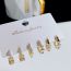 Fashion 11# Copper And Diamond Geometric Round Earrings Set