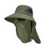 Fashion Black Polyester Face-covering Large Brim Shawl Fisherman Hat