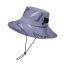 Fashion Grey Polyester Camouflage Large Brim Bucket Hat
