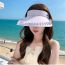 Fashion Champagne Rice - Adult Lace Large Brim Empty Top Sun Hat