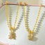 Fashion Golden 2 Copper Inlaid Zirconium Bear Pendant Bead Necklace (3mm)