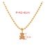 Fashion Golden 2 Copper Inlaid Zirconium Bear Pendant Bead Necklace (3mm)