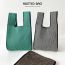 Fashion Forest Green Waves Polyester Knitted Printed Tote Bag