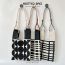 Fashion Black With White Stripes Polyester Knitted Printed Tote Bag