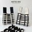 Fashion Black With White Stripes Polyester Knitted Printed Tote Bag