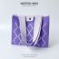 Fashion Line Diamond Purple Polyester Printed Knitted Tote Bag