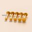 Fashion 4mm (single) 049-gold Stainless Steel Round Cake Lip Piercing Nail