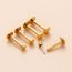 Fashion 2mm (single) 049-gold Stainless Steel Round Cake Lip Piercing Nail