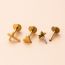 Fashion 4# (0.8mm Rod Thickness) 047-gold Stainless Steel Geometric Piercing Lip Nails