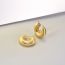 Fashion Gold Titanium Steel Geometric Thread Round Earrings