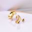 Fashion Gold Titanium Steel Geometric Curved Earrings