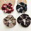 Fashion Cat Coffee Color Fabric Printed Pleated Hair Tie