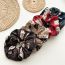 Fashion Cat Coffee Color Fabric Printed Pleated Hair Tie