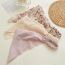 Fashion Silver Rose Pink Floating Headscarf Fabric Silver Elastic Triangle Headscarf