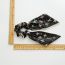 Fashion Black Fabric Printed Bow Pleated Hair Tie