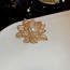 Fashion Brooch - Golden Lotus (real Gold Plating) Metal Diamond And Pearl Flower Brooch