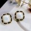 Fashion Square Pearl 20mm (real Gold Plating To Preserve Color) Copper Diamond Square Pearl Earrings