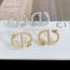 Fashion Silver (real Gold Plating To Preserve Color) Copper Inlaid Zirconium Dragon Letter Stud Earrings