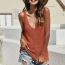 Fashion Brick Red Knitted Vest V-neck Knitted Camisole