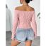 Fashion Pink Sweater Polyester Knitted Crew Neck Sweater