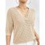 Fashion Apricot Short-sleeved Sweater V-neck Hollow Sweater
