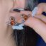 Fashion 【red Diamond】 Copper Diamond Planet Earrings