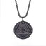 Fashion White Stainless Steel Printed Medallion Necklace