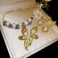 Fashion Butterfly (real Gold Plating) Metal Diamond Geometric Pearl Butterfly Stud Earrings