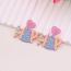 Fashion Rainbow Rabbit [earrings And Necklace Set] Acrylic Love Rabbit Earrings Necklace Set