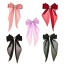 Fashion Black Alloy Diamond Pearl Long Bow Hair Clip