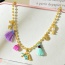Fashion Color Copper Inlaid Zircon Boys And Girls Tassel Aircraft Pendant Bead Necklace (3mm)