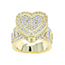 Fashion Silver Copper Diamond Love Ring