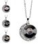Fashion 12# Alloy Double-sided Rotating Moon Round Necklace